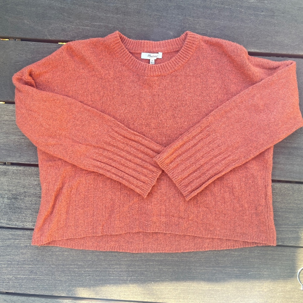 Womens Madewell Ayres Wide Sleeve Wool Blend Pullover Sweater - Size XS